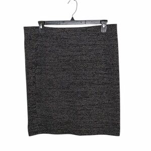 GRACE ELEMENTS WOMENS MARLED GRAY PENCIL SKIRT ELASTIC WAIST SIZE XL